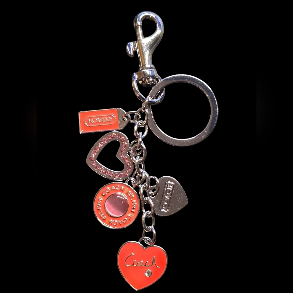 Letter "C" Silver And Orange Keychain | Keyfob | Bag Charm